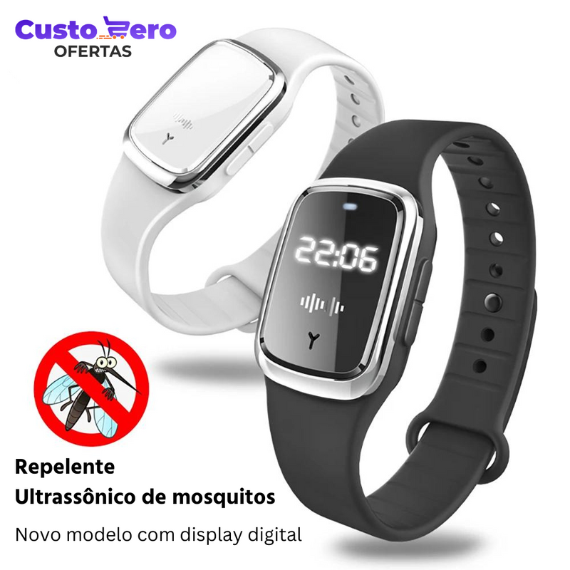 Bracelete Repelente Ultrassônico de mosquito do M2, relógio digital infantil.